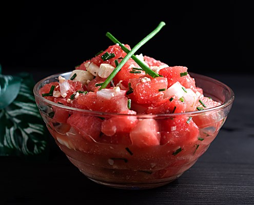 Watermelon Feta Salsa with Fresh Horseradish